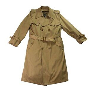 Vintage Christian DMens Beige Trench Coat  Belted Classic Size 44R